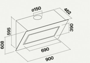 Вытяжка Falmec Quasar (A+) 90 Black Glass фото 3 в Казани и Татарстане