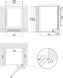 Встраиваемый винный шкаф Pando PVMB 60-46CRR фото 2 в Казани и Татарстане
