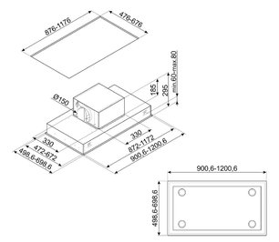 Встраиваемая вытяжка Smeg KSCB120XE фото 3 в Казани и Татарстане