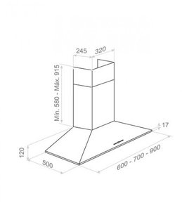 Вытяжка Пандо P-227/60 IX 850 S.E.C. 230/50 фото 3 в Казани и Татарстане Вытяжка Pando P-227/60 IX 850 S.E.C. 230/50 фото 3 в Казани и Татарстане