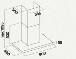 Вытяжка Falmec SILENCE LUMINA NRS 90 INOX VETRO NERO (800) фото 2 в Казани и Татарстане