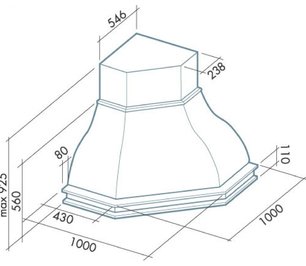 Вытяжка Falmec Iris Malizia ANG (600) S дуб фото 2 в Казани и Татарстане