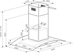 Кухонная вытяжка MAUNFELD Ancona PlusA Isla 90 нержавеющая сталь\прозрачное стекло фото 3 в Казани и Татарстане