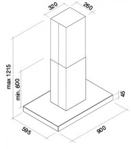 Вытяжка Falmec Luce 90 Glass Black island фото 2 в Казани и Татарстане