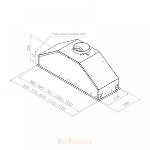 Встраиваемая вытяжка Pando GTI/725 NE V.850 SEC фото 3 в Казани и Татарстане