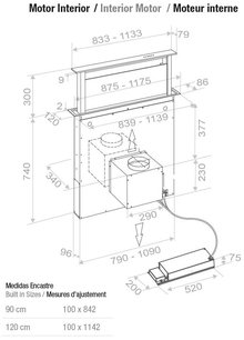 Встраиваемая в столешницу вытяжка Pando E-320/90 IX-CR.TOUCH V.1200 фото 4 в Казани и Татарстане