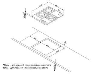 Газовая стеклянная варочная панель Korting HGG 4825 CTN фото 4 в Казани и Татарстане