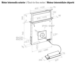 Встраиваемая в столешницу вытяжка Pando E-320/120 IX-CR.TOUCH V.950 SEC фото 4 в Казани и Татарстане