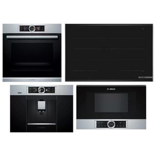 Bosch (варочная панель PXY875DW4E + духовой шкаф HSG636ES1 + микроволновая печь BFR634GS1 + кофемашина CTL636ES6) фото в Казани и Татарстане