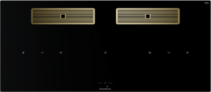 Индукционная варочная поверхность с вытяжкой Kuppersbusch KMI 12850.0 SR-E Gold фото в Казани и Татарстане