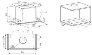 Встраиваемая вытяжка Krona SELINA 900 PRM INOX 3P фото 2 в Казани и Татарстане Встраиваемая вытяжка Krona SELINA 900 PRM INOX 3P фото 2 в Казани и Татарстане
