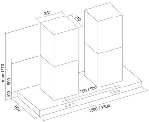 Вытяжка Falmec Horizon isola 180 ix (2x800) фото 3 в Казани и Татарстане