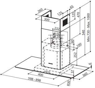 Вытяжка Фабер Fit HFH X/V F90 фото 2 в Казани и Татарстане Вытяжка Faber Fit HFH X/V F90 фото 2 в Казани и Татарстане