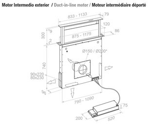 Встраиваемая в столешницу вытяжка Pando E-320/90 IX-CR.TOUCH V.950 SEC фото 4 в Казани и Татарстане