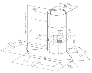 Вытяжка Фабер Stilo Angolo/SP EG8 X A100 фото 4 в Казани и Татарстане Вытяжка Faber Stilo Angolo/SP EG8 X A100 фото 4 в Казани и Татарстане
