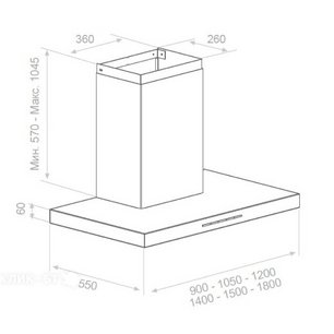 Встраиваемая вытяжка Pando P-861/90 IX 1050 SEC PLUS фото 4 в Казани и Татарстане