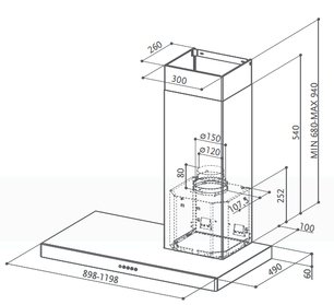 Вытяжка Фабер Stilo SX/SP A120, левая фото 2 в Казани и Татарстане Вытяжка Faber Stilo SX/SP A120, левая фото 2 в Казани и Татарстане