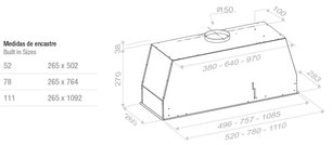Встраиваемая вытяжка Pando NCR/111 IX-CR.BLANCO V.850 SEC фото 3 в Казани и Татарстане