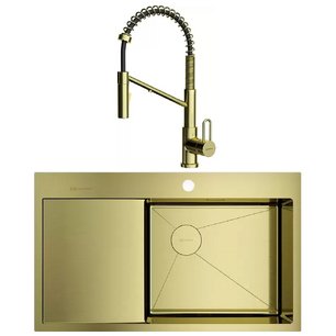 Omoikiri (мойка AKISAME 86 SIDE LG-R + смеситель MIKAWA 2 PLUS-SB LG) фото в Казани и Татарстане