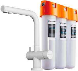 Комплект смесителя Omoikiri NAGANO WH-P + PURE DROP LITE фото