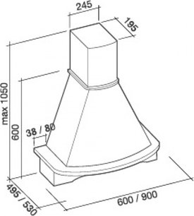 Вытяжка Falmec Mimosa GOFRA UNPAINTED 90 кант под покраску фото 3 в Казани и Татарстане