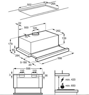 Встраиваемая вытяжка AEG DPB2621S фото 4 в Казани и Татарстане