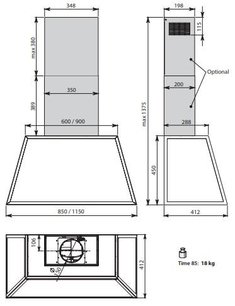 Вытяжка Falmec TIME 115 INOX фото 3 в Казани и Татарстане