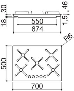 Газовая варочная панель Barazza 1PSPF75 фото 4 в Казани и Татарстане