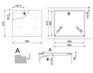 Варочная панель Смег SE364TDM фото 4 в Казани и Татарстане Варочная панель Smeg SE364TDM фото 4 в Казани и Татарстане