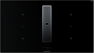 Индукционная варочная поверхность с вытяжкой Kuppersbusch с чёрными ручками KMI 9850.1 SR-S Stainless steel фото в Казани и Татарстане