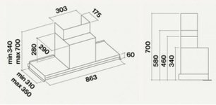 Встраиваемая вытяжка Falmec Virgola Black 90 (600) фото 4 в Казани и Татарстане