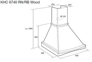 Вытяжка Korting KHC 6740 RB Wood фото 2 в Казани и Татарстане