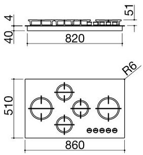 Газовая варочная панель Barazza 1PMDM95 фото 3 в Казани и Татарстане