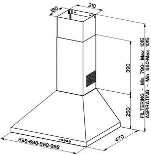 Вытяжка Фабер STRIP SMART PB X A90 фото 2 в Казани и Татарстане Вытяжка Faber STRIP SMART PB X A90 фото 2 в Казани и Татарстане