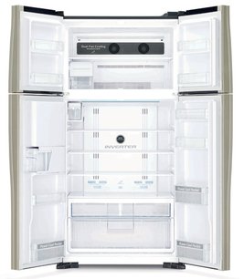 Холодильник Хитачи R-W722FPU1X GGL бежево-золотистое стекло фото 2 в Казани и Татарстане Холодильник Hitachi R-W722FPU1X GGL бежево-золотистое стекло фото 2 в Казани и Татарстане