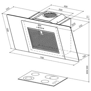 Вытяжка Фабер CITY EG5 W/X F80 фото 2 в Казани и Татарстане Вытяжка Faber CITY EG5 W/X F80 фото 2 в Казани и Татарстане