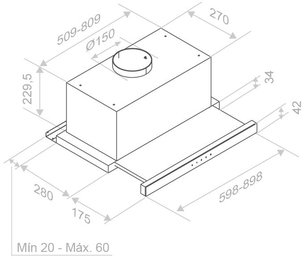 Встраиваемая вытяжка Pando IES/60 IX TOUCH CT BLANCO 850 SEC фото 4 в Казани и Татарстане