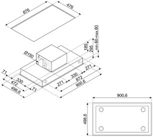 Встраиваемая вытяжка Smeg KSCB90XE фото 2 в Казани и Татарстане