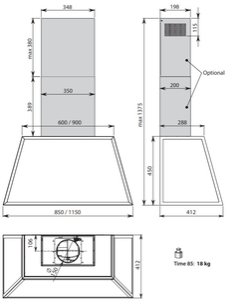 Вытяжка Falmec TIME 85 pewter фото 3 в Казани и Татарстане