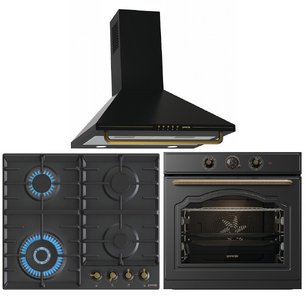 Gorenje (варочная панель GW642CLB + духовой шкаф BO6735CLB + вытяжка WHC63CLB) фото в Казани и Татарстане