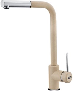 Смеситель Franke Sirius c выдвижном носиком Хром/Бежевый
