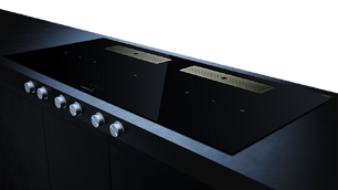 Индукционная варочная поверхность с вытяжкой Kuppersbusch KMI 12850.0 SR-E Gold фото 3 в Казани и Татарстане