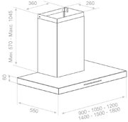 Вытяжка Pando P-861/90 IX V.1050 ECO SEC PLUS фото 2 в Казани и Татарстане
