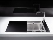 Мойка Blanco Statura 6-IF Crystal черное стекло нержавеющая сталь фото 2 в Казани и Татарстане