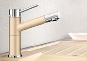 Смеситель Бланко Alta compact chrome/Silgranit жемчужный фото 3 в Казани и Татарстане Смеситель Blanco Alta compact chrome/Silgranit жемчужный фото 3 в Казани и Татарстане