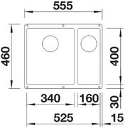 Мойка BLANCO SUBLINE 340/160-U Silgranit кофе, чаша слева фото 2 в Казани и Татарстане