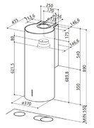 Вытяжка Faber CYLINDRA/2 EV8 2EL XH890 фото 4 в Казани и Татарстане