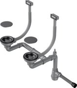 Арматура для двухчашевых моек с прямоугольными переливами Омойкири WK-2C GM фото в Казани и Татарстане Арматура для двухчашевых моек с прямоугольными переливами Omoikiri WK-2C GM фото в Казани и Татарстане