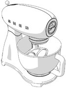 Планетарный миксер Смег SMF02PBEU фото 4 в Казани и Татарстане Планетарный миксер Smeg SMF02PBEU фото 4 в Казани и Татарстане