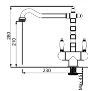 Смеситель Franke Old England графит (с двумя ручками) фото 3 в Казани и Татарстане